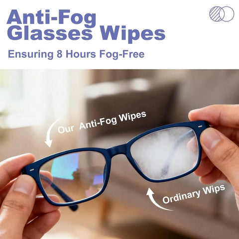 Anti Fog Wipes For Glasses Large Premoistened Wipes Individually Wrapped and ensuring 8 hours fog-free on glasses.