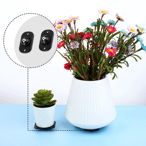 16 Pcs Self Adhesive Mini Caster Wheels 360 Degree Swivel Mini Appliance Rollers under flowerpots for mobility