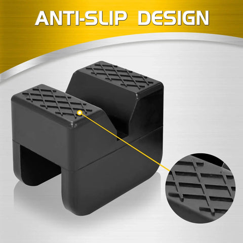 Universal Rubber Jack Pad Adapters For Rail Pinch Welds Anti Slip 2 Pack showing anti-slip surface close-up.