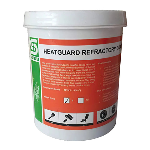 SIMOND STORE 5 lb HeatGuard refractory coating bucket for ceramic fiber insulation; 3270°F high-temp for forge