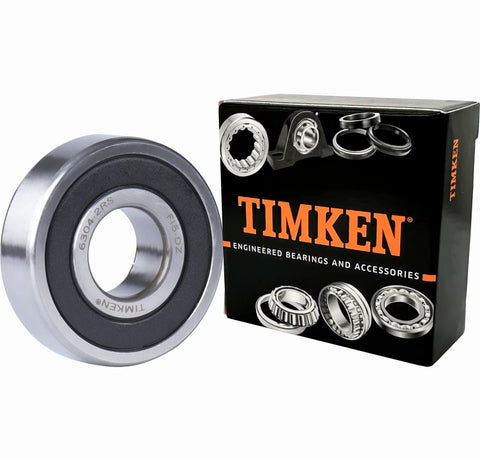 Timken 6304-2RS deep groove ball bearing, 20x52x15 mm, double rubber seals, 2-pack with box