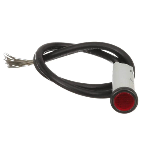 Beefy Incandescent Red Indicator Light For Control Panels 14V With Six Inch Lead Wires Five Sixteenth Inch Bulb Size shown unassembled