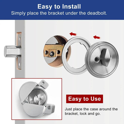 Deadbolt Lockout Device With Metal Shield Keyhole Blocker And Thumb Turn Guard For Enhanced Security Disables Deadbolts And Prevents Key Access Dual Sided Use On Exterior Or Interior Side To Stop Unauthorized Entry installation demo.
