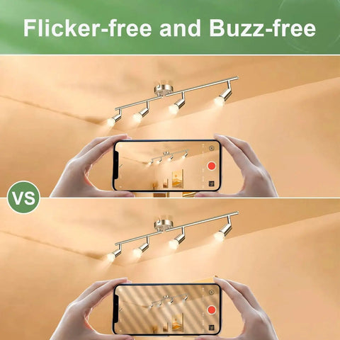 Comparison of GU10 120V 50W Halogen Light Bulbs Pack Of 6 For Track Lighting And Range Hood with flicker-free performance.