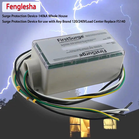 Whole House Surge Protector 140000 Amps SPD For 120V 240V Load Centers UL Listed Works With Any Brand Panel And Breakers