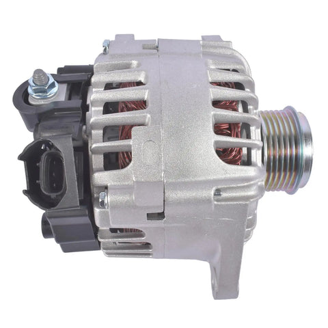Side view of 110 Amp Drop-In Alternator Replacement For Hyundai Veloster 2013 2017 Kia Forte Forte5 Rio 1.6L 2012 2017 With Start Stop System Bolt-On Direct Fit 37300-2B760 373002B760 High Output