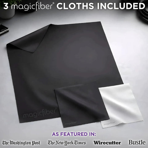 Camera Cleaning Kit With Air Blower And Lens Cleaner Spray For Canon Nikon Sony showing three magicfiber cloths included