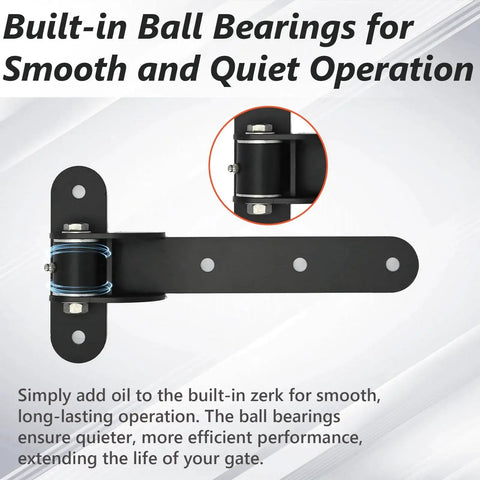 Two Pack Heavy Duty Gate Hinges For 13 Inch Gates With Internal Ball Bearings, High Capacity 1000 Lbs, Weld On Or Bolt On Installation