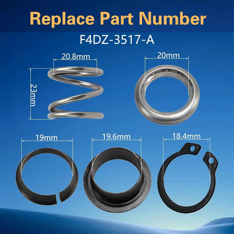 Steering Column Upper Bearing Kit For Ford Lincoln Tilting And Non Tilt Columns, dimensions and components view.