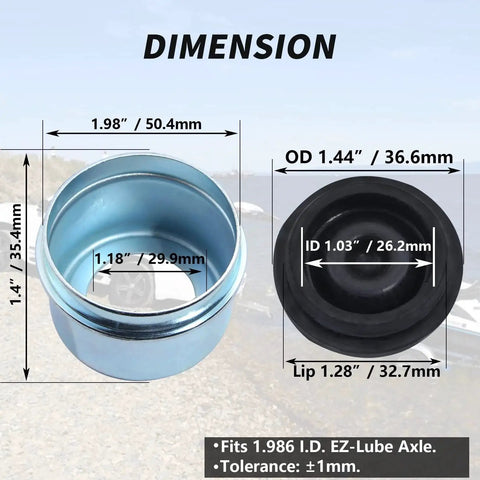 Trailer Hub Cap Rubber Plugs 20 Pack 1.98 Inch Dust Caps For Trailer Axle Bearing Grease Cover Fits Most 2000 To 3500 Pound Axles
