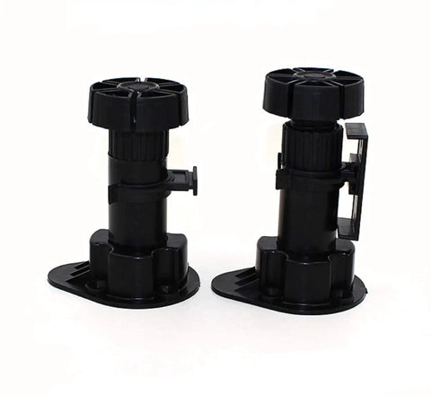 12 Pack Black Cabinet Leveler Legs Adjustable Furniture Feet Elevate Cabinets From Three And Seven Eighths Inches To Five And One Eighth Inches With Easy Finger Turn Ideal For DIY Projects