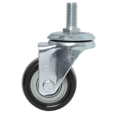 Heavy Duty 2 Inch Stem Caster Wheels Set Of 4 With 1/2 Inch Threaded Post For Shelving Units And Workbenches, close-up view