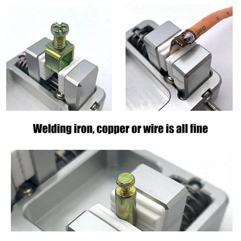 Adjustable Welding Wire Fixture Clamp With Thickened Aluminum Construction For Precise PCB Soldering And Fixturing Antislip Ceramic Grips 6061 Aluminum Bracket