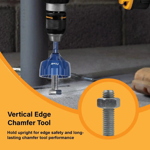 Elite External Chamfer Tool Set With Tungsten Carbide Bits Deburring Drill Bits for 1/8 to 1 3/8 Inch Metal Tubes in use