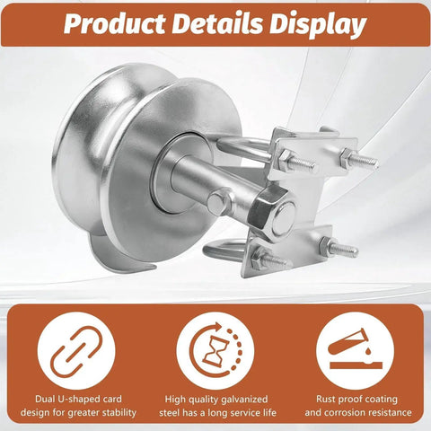 Two Piece Sliding Gate Rollers Galvanized Steel Hardware Kit For Two Inch Gate Frame And One Seven Eighths Inch Or One Five Eighths Inch Track Pipe With Double U Bolts For Chain Link Gates