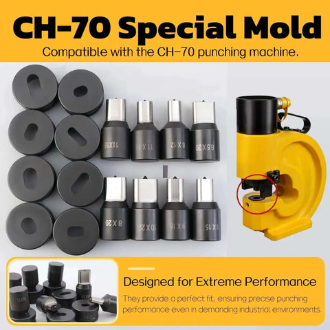 Heavy Duty Oval Punch Die For CH70 Electric Hydraulic Press, 14x20mm Oval Punch Tool assortment and press machine