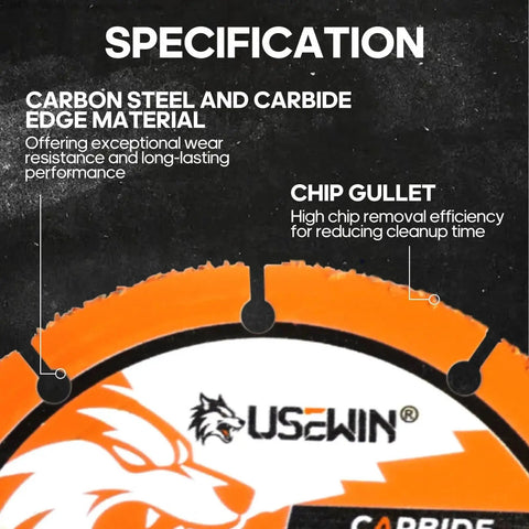 Close-up of Four And A Half Inch Carbide Cut Off Wheel For Angle Grinder 2 Pack showing edge material and chip gullet features.