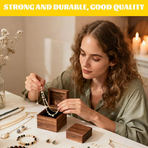 Woman uses brass hidden cylinder hinges 25 pack invisible brass barrel hinges with 270 degree folding for jewelry box assembly.