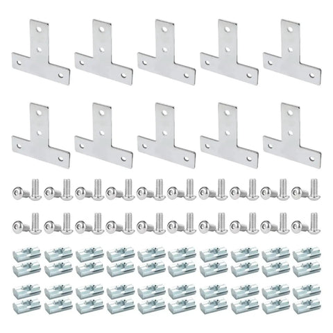 10 Piece Set 1 Inch By 1 Inch T Slot Corner Brackets For 1010 Aluminum Extrusions 90 Degree Right Angle Connectors With M6 Bolts Nuts