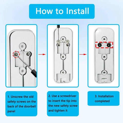 Installation guide for Six Piece Doorbell Replacement Screws Set For Blink And Ring Video Doorbells