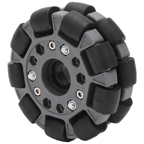 100mm Double Plastic Omnidirectional Wheel For Robots With 360 Degree Mobility And Rubber Rollers Built Tough 20Kg Load Capacity