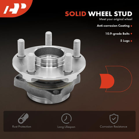 Front view of Front Wheel Bearing And Hub Assembly 5-Lug Fit For Subaru Forester 2014-2018, Impreza 2014-2019, Crosstrek 2016-2021