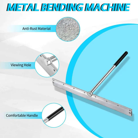 15.25 Inch Sheet Metal Bender Tool For 24 Gauge Steel Folds, 1 Inch Depths, PVC Handle, and 8 Sight Holes
