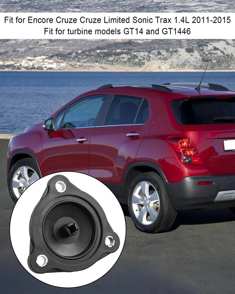 Vacuum Actuator Replacement For Chevy Cruze Sonic Trax Buick Encore 1.4L 2011 2012 2013 2014 2015, heat-resistant, close-up and car.