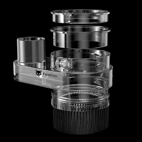 3-In-1 Dust Shoe For CNC Router, Fits 52Mm, 65Mm And 69Mm Spindles, Hose Diameter 38Mm, Transparent ABS Material, exploded view