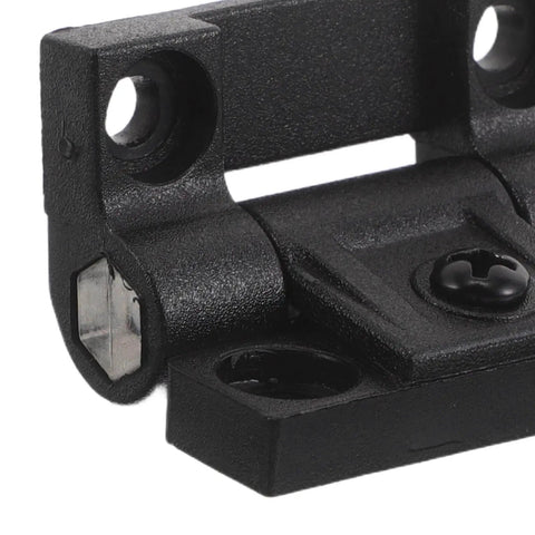 Torque Ball Bearing Hinge For Cabinets With 90 Degree Adjustable Positioning, plastic black hinge close-up view