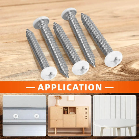 Size 8 By 2 Inch Pan Head Wood Screws Self Tapping Stainless Steel 304 50 Count For Fence Boards Wood Flooring Furniture