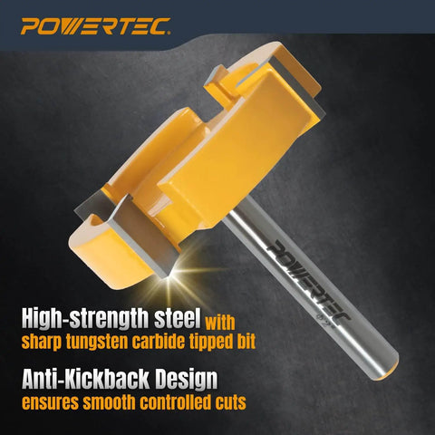 Close-up of Slab Flattening Router Bit, One Quarter Inch Shank, showing carbide-tipped design for CNC wood surfacing.