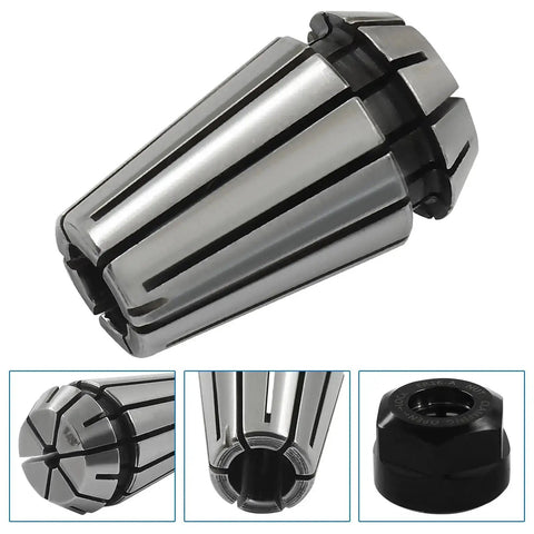 ER16 One Eighth Inch Spring Collet Nut Set, 2 Pcs Collets With Clamping Nut for CNC Engraving, Milling, and Lathe Machines displayed.