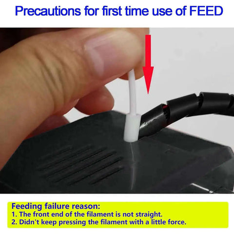 Close-up of filament insertion into Mini 3D Printer for Beginners, Fully Assembled Desktop Printing Machine With High Precision 0.05mm Layer Resolution