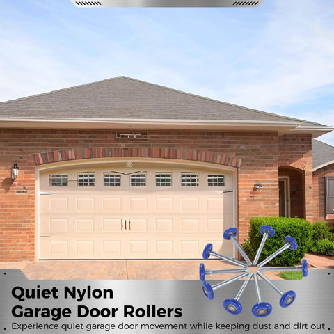 10 Pcs 1.8 Inch Nylon Garage Door Rollers With 4.7 Inch Stems Quiet Replaceable Wheels For Garage Doors Barns And Warehouses Smooth Operation