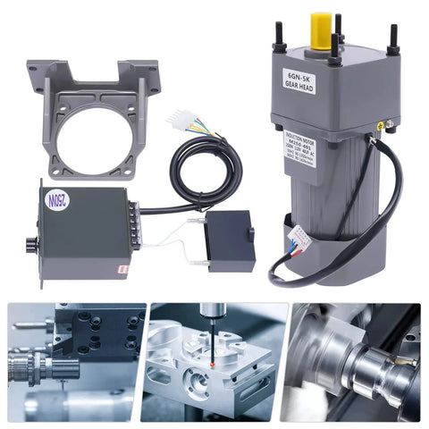Beefy 250W 110V AC Gear Motor with variable speed controller, mounting bracket, for automation and conveyor belts, 0 to 270 RPM