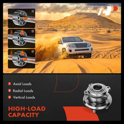 Off-road vehicle in desert showcasing Two Pack Front Wheel Bearing And Hub Assembly For AWD Dodge Charger Challenger Magnum And Chrysler 300 5 Lug Compatible With 2005 2023 Models Reliable Sealed Bearings For Smooth Ride And Quiet Operation Easy To Install with focus on high-load capacity