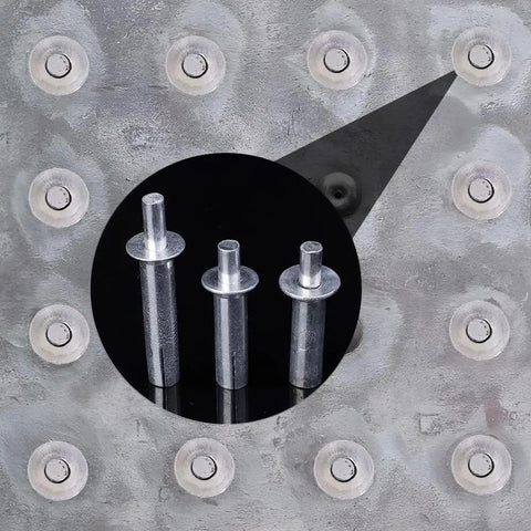 10pcs Hammer Drive Expansion Rivet Aluminum Alloy Nail Head Screws 6.4x23mm Durable Knock Type Fasteners close-up