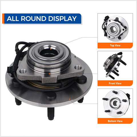 Pair 515073 Front Wheel Bearing And Hub Assembly For 2004 2005 Dodge Ram 1500 5 Lug With ABS Direct Fit Replacement OE Style