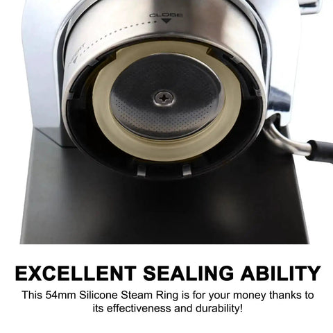 Two Pack 54mm Silicone Steam Ring Gasket Replacement For Espresso Machine Group Head installed view