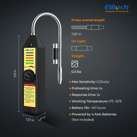 Freon Leak Detector For Halogen Refrigerants With Adjustable Sensitivity For HVAC And AC Sniffing Detects R22 R134A R410A R1234YF