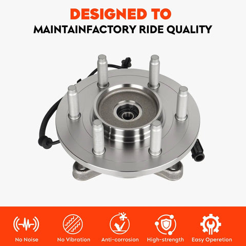 Front Wheel Hub Bearing Assembly Compatible With 2004 2005 F150 4WD 6 Lug With ABS Replacement 515046 1pc top view