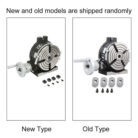New and old models of 6 Inch Rotary Table For Milling Machines With Vertical And Horizontal Indexing Capabilities, 90 Degree Tilting Dividing Table