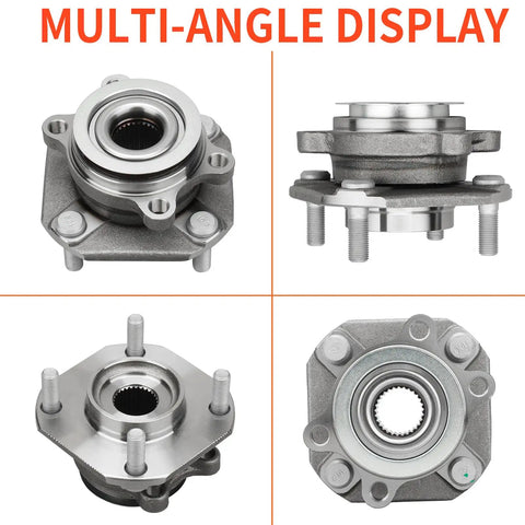 Front Wheel Hub And Bearing Assembly 513297 For Nissan Sentra 2007 2012 With ABS 4 Lug Replacement Encoder Type Multi-Angle View