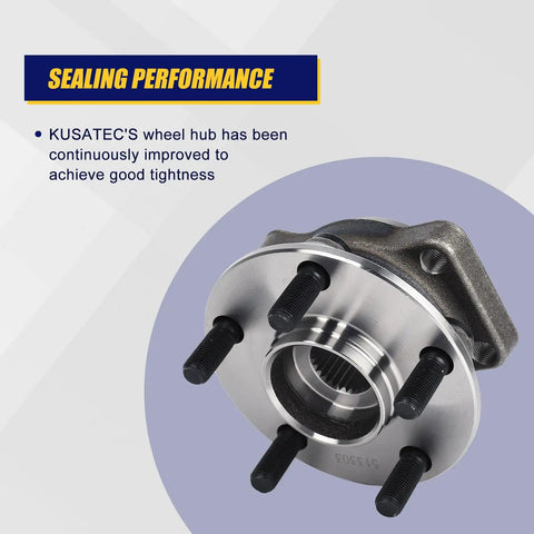 513303 Beefy Front Wheel Bearing And Hub Assembly, 2 Piece Set For Subaru Front Wheel Hub With ABS, 5 Lug Bolts; Side View