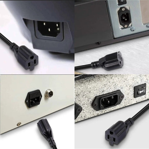 Heavy Duty NEMA 5-15 3 Prong Female Power Cord SJT Replacement Cable 18 Gauge 10A 110V 120V Pigtail 3.3Ft Twin Pack in use