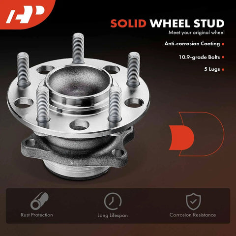 2x Rear Wheel Bearing And Hub Assembly For 5 Lug Fit Mitsubishi Outlander 2011 2012 Outlander Sport 2011 2012 Lancer 2008 2017 FWD Only Ready To Roll Heavy Duty Wheel Hub Kit