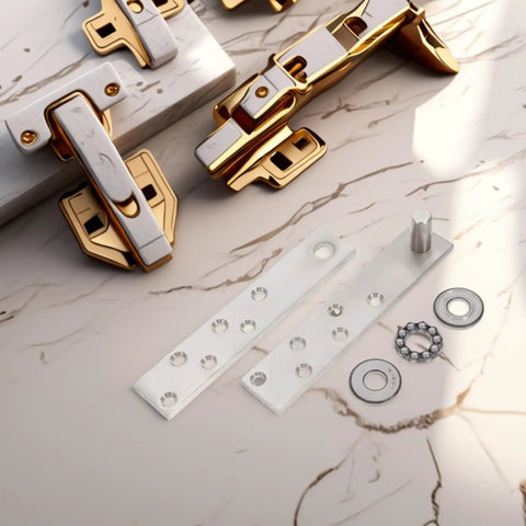 360 Degree Hidden Door Pivot Hinge System For Bookcases And Secret Doors Heavy Duty Stainless Steel Concealed Hinges displayed