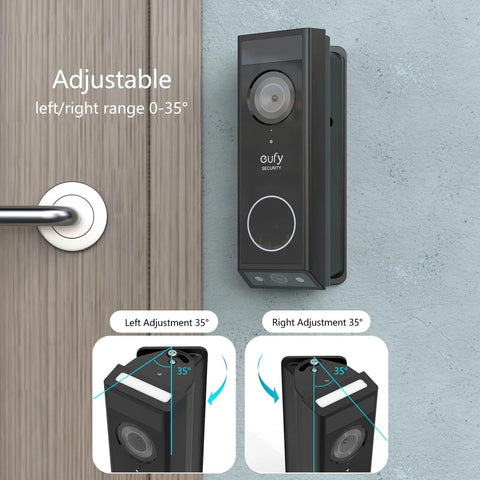 Doorbell Mount For Eufy Security Video Doorbell E340 0 To 35 Degree Adjustable Corner Mount With Tamper Resistant Torx Screws