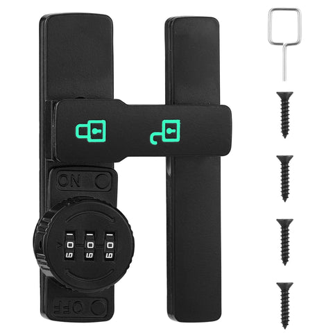 3 Digit Keyless Barn Door Latch With 180 Degree Flip For Sliding Gates And Cabinets Easy Password Security For Shed Garage Fence And Bathroom Durable Black Hardware For Privacy And Safe Access